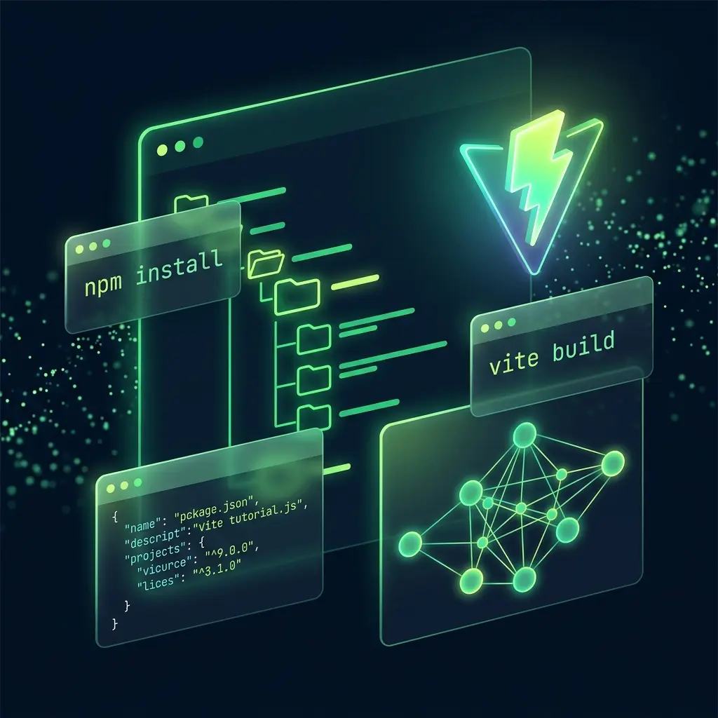 Opening illustration for the NPM, Vite and project structure guide