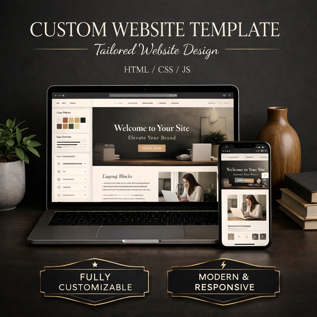 Immagine promozionale di un template web personalizzabile per progetti su misura